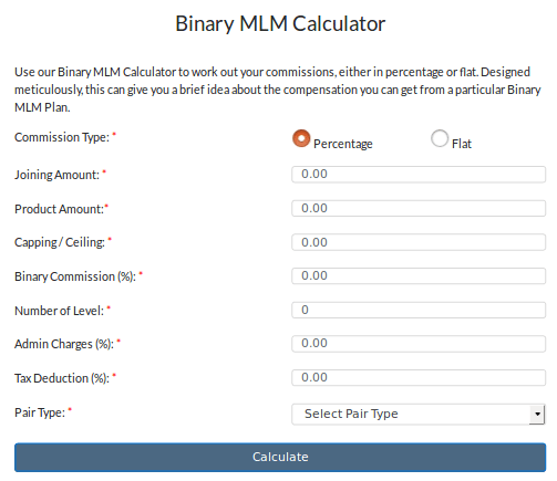 Mlm Binary Plan Calculator